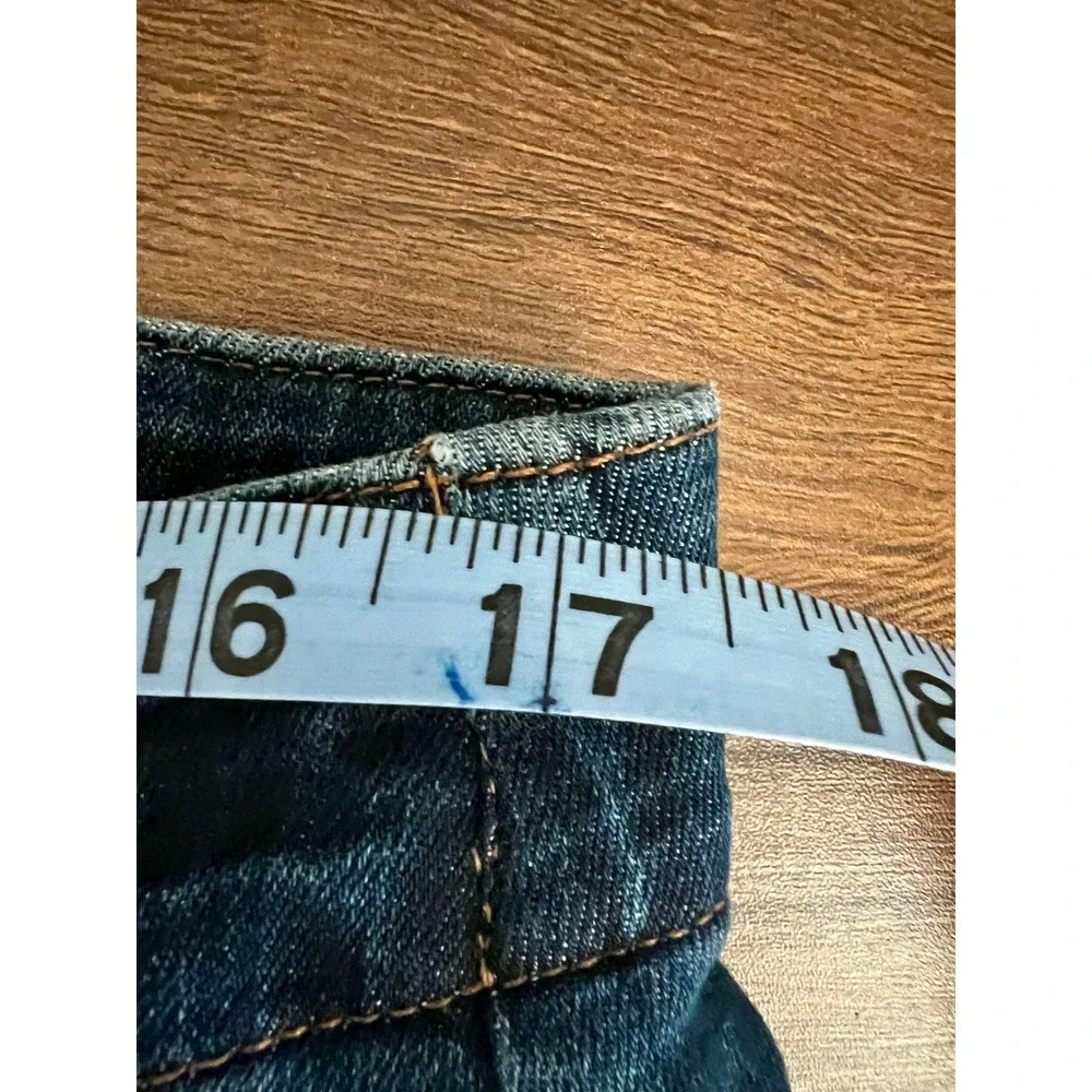 J. Jill Denim Women High Rise Wide Leg Jeans Dark Wash Size 16R Blue Stretch EUC